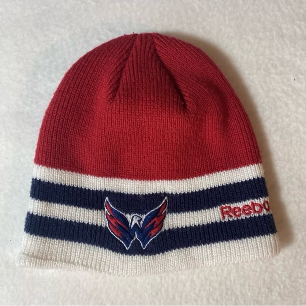 Youth Reebok Face Off Collection NHL Washington Capitals CAPS Knitted Sock Cap‎